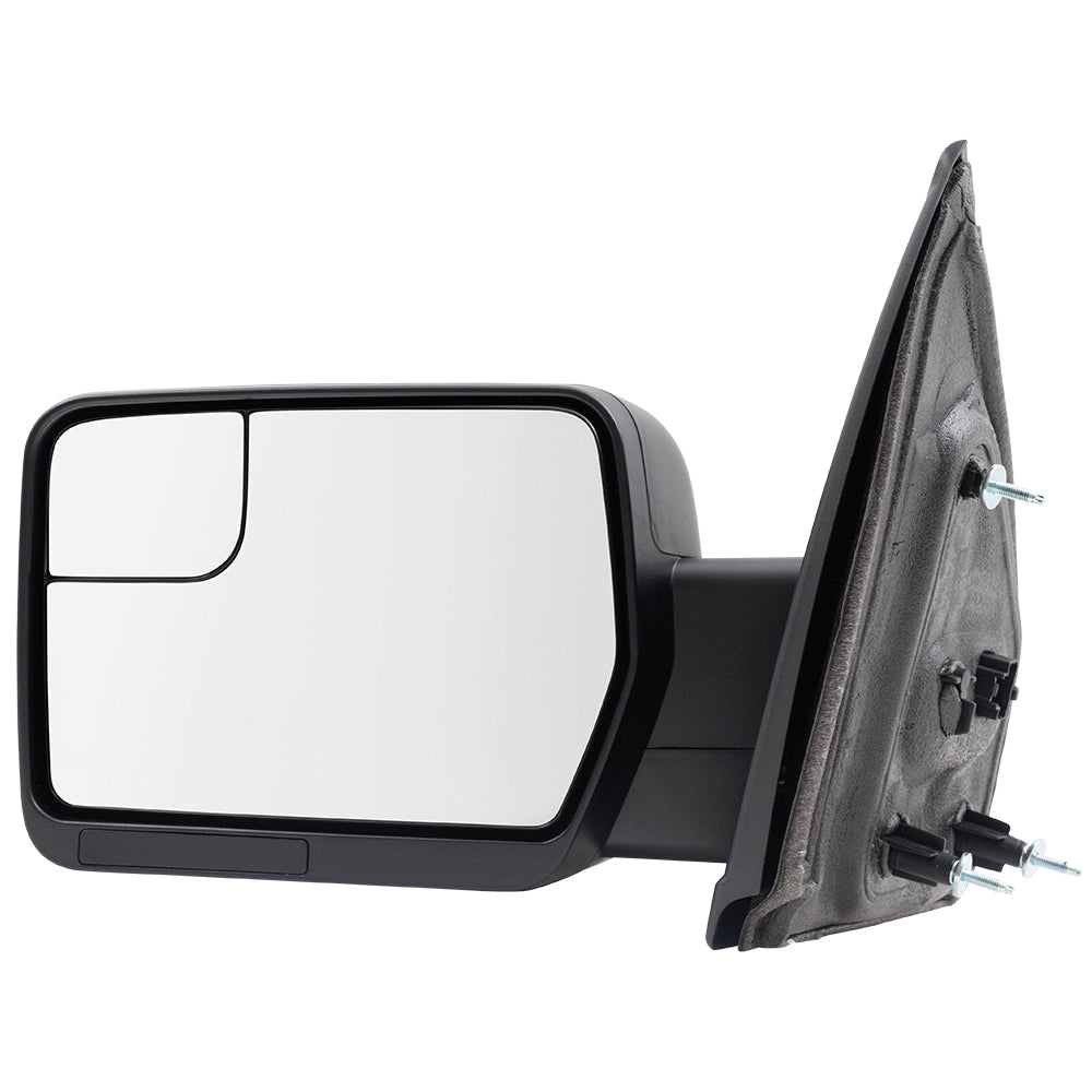 Brock Drivers Power Side View Mirror Replacement for 09-14 Ford F150 Pickup Truck Left Textured w/ Spotter Glass replaces BL3Z 17683 BA BL3Z17683BA