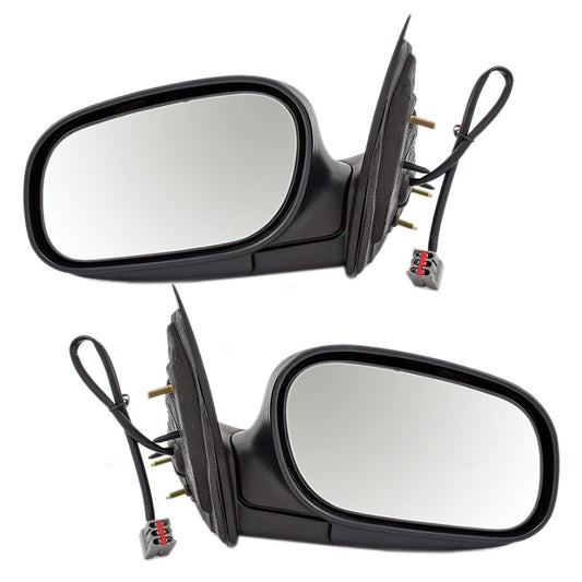 Brock Replacement Driver and Passenger Performance Upgrade Power Side View Mirrors with Chrome Compatible with 98-08 Crown Victoria Grand Marquis 6W7Z17683AA 6W7Z17682AA