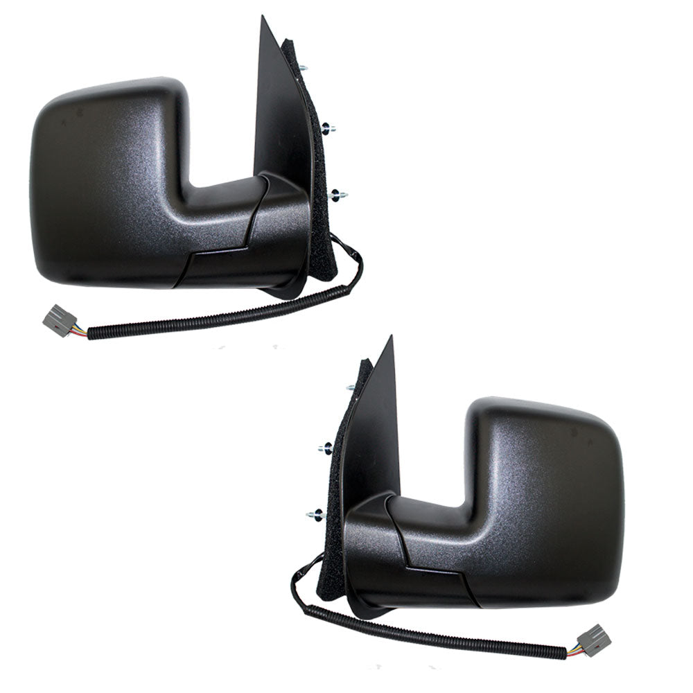 Driver and Passenger Power Side View Sail Type Mirrors with Single Glass Replacement for 2002-2008 E-Series Van 7C2Z17683AA 7C2Z17682AA