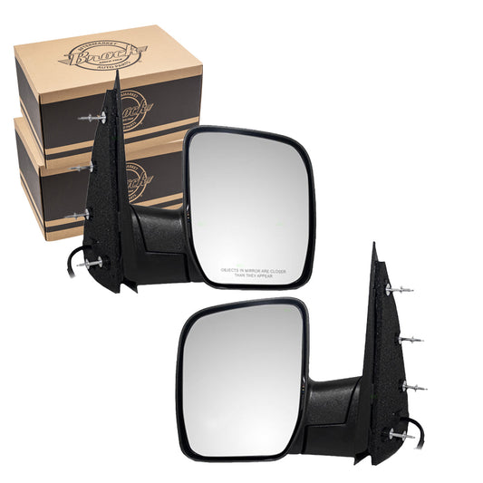 Driver and Passenger Power Side View Sail Type Mirrors Textured Replacement for 2009-2014 E-Series Van 9C2Z17683AA 9C2Z17682AA
