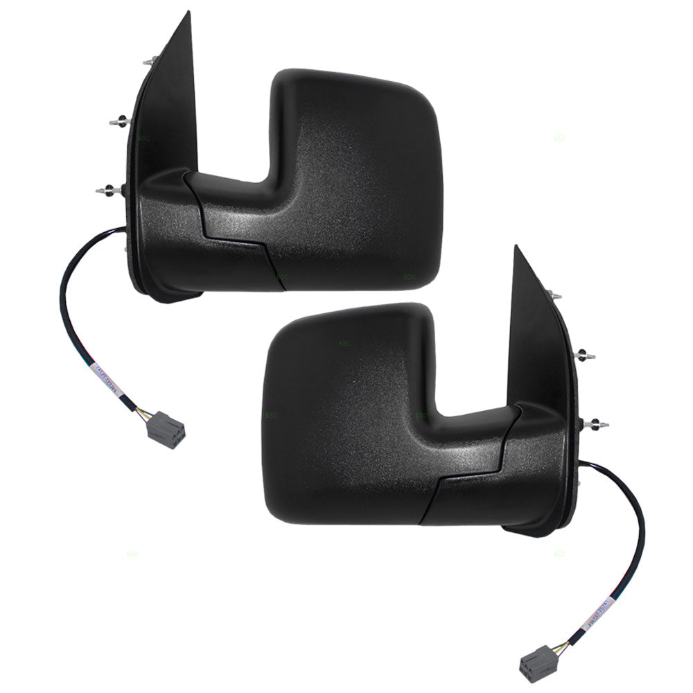 Driver and Passenger Power Side View Mirrors Dual Glass Textured Replacement for 2002-007 E-Series Van 2C2Z17683AAB 2C2Z17682AAC
