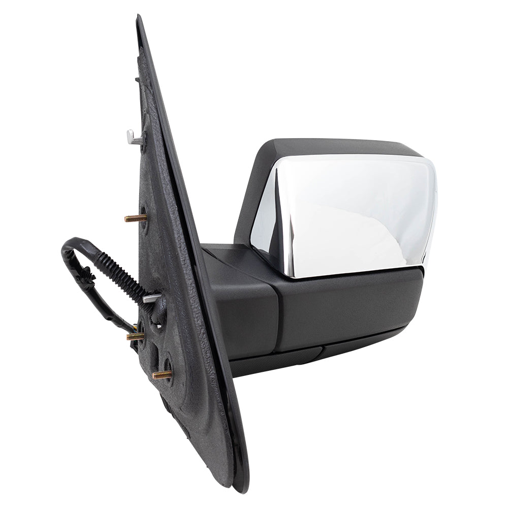 BROCK Power Folding Side Mirror Replacement for 2013-2014 Ford Expedition Drivers Heated Chrome Cap Memory Spotter Glass Puddle Lamp Memory CL7Z17683AA CL7Z 17683 AA