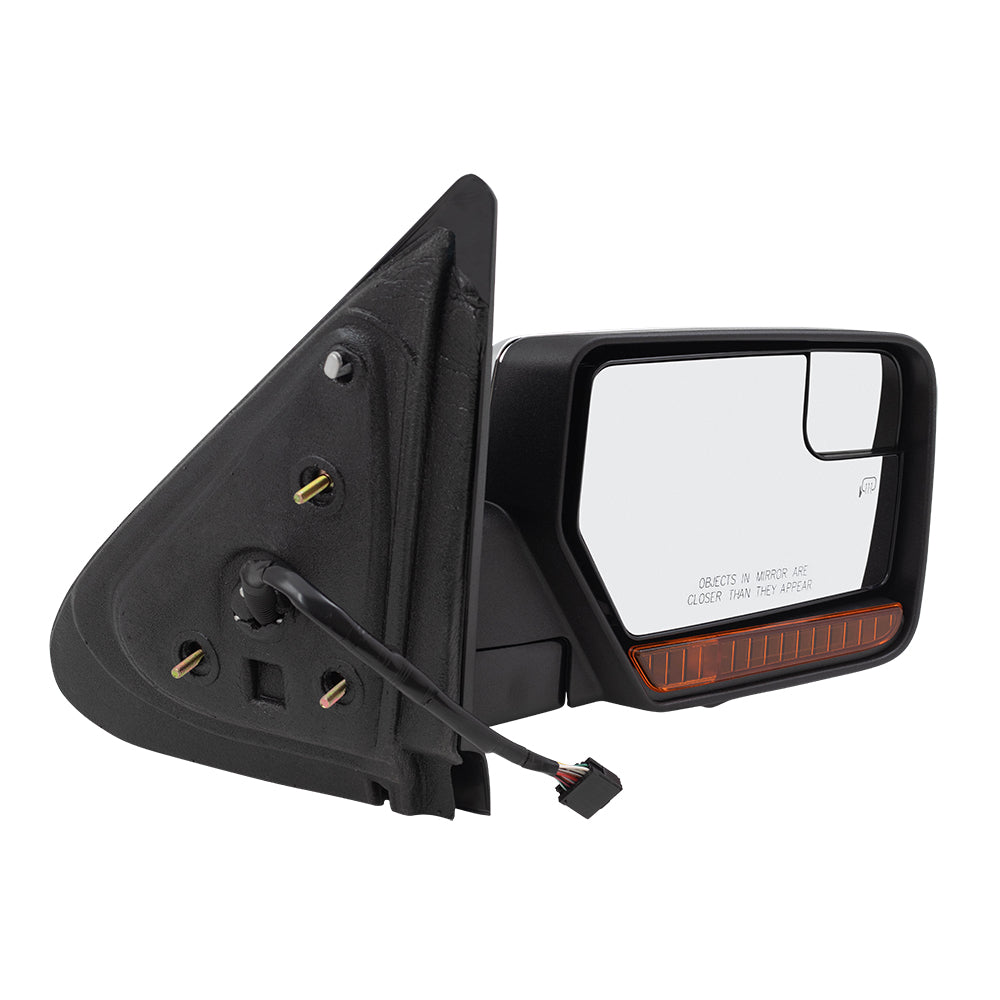 BROCK Power Folding Side Mirror Replacement for 2013-2014 Ford Expedition Passengers Heated Chrome Cap Memory Spotter Glass Puddle Lamp Memory CL7Z17682AA CL7Z 17682 AA