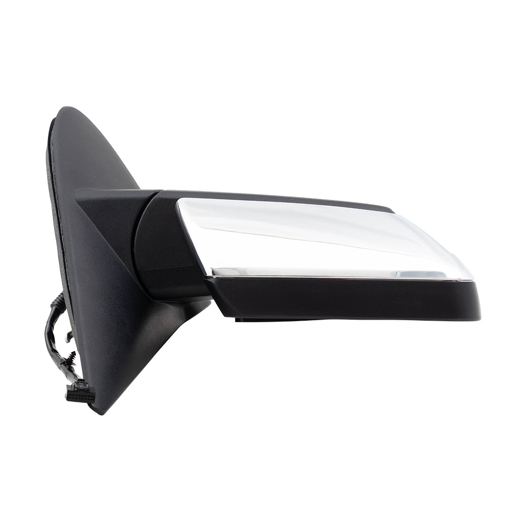 BROCK Power Folding Side Mirror Replacement for 2013-2014 Ford Expedition Passengers Heated Chrome Cap Memory Spotter Glass Puddle Lamp Memory CL7Z17682AA CL7Z 17682 AA