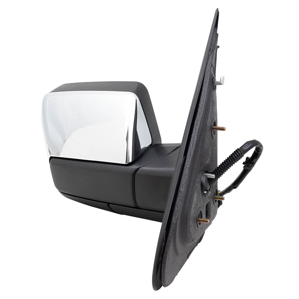 BROCK Power Folding Side Mirror Replacement for 2013-2014 Ford Expedition Passengers Heated Chrome Cap Memory Spotter Glass Puddle Lamp Memory CL7Z17682AA CL7Z 17682 AA