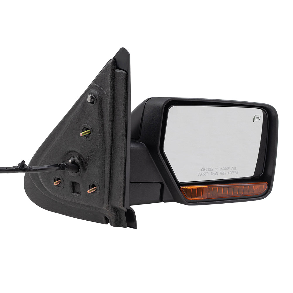 Brock Aftermarket Replacement Part Driver and Passenger Side Power Mirrors Paint to Match Black with Heat, Signal, Memory, Puddle Light and Power Folding Compatible with 2007-2008 Expedition
