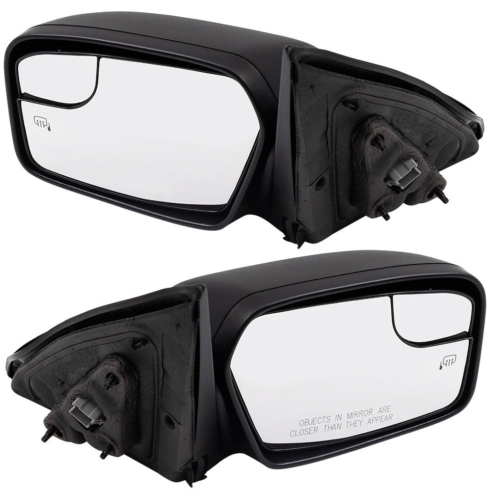 Brock Pair Set Power Side View Mirrors Heated Puddle Lamp Textured fits 11-12 Ford Fusion 11 Mercury Milan (INCLUDING Hybrids) replaces FO1320424 FO1321424 BE5Z17683BA BE5Z17682BA