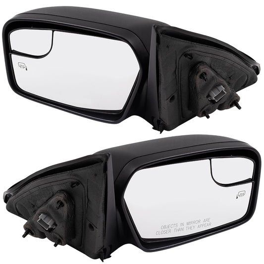 Brock Pair Set Power Side View Mirrors Heated Puddle Lamp Textured fits 11-12 Ford Fusion 11 Mercury Milan (INCLUDING Hybrids) replaces FO1320424 FO1321424 BE5Z17683BA BE5Z17682BA