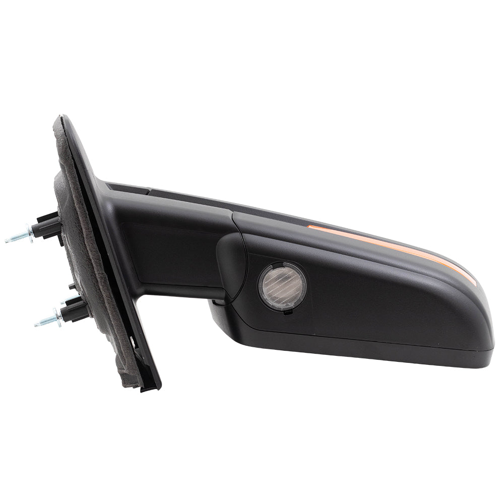 Brock Replacement Driver Side Pedestal Type Power Mirror with Chrome Cover, Heat, Signal, Memory, Reflector, Puddle Light, Spotter Glass and Power Folding Compatible with 2009-2014 F-150