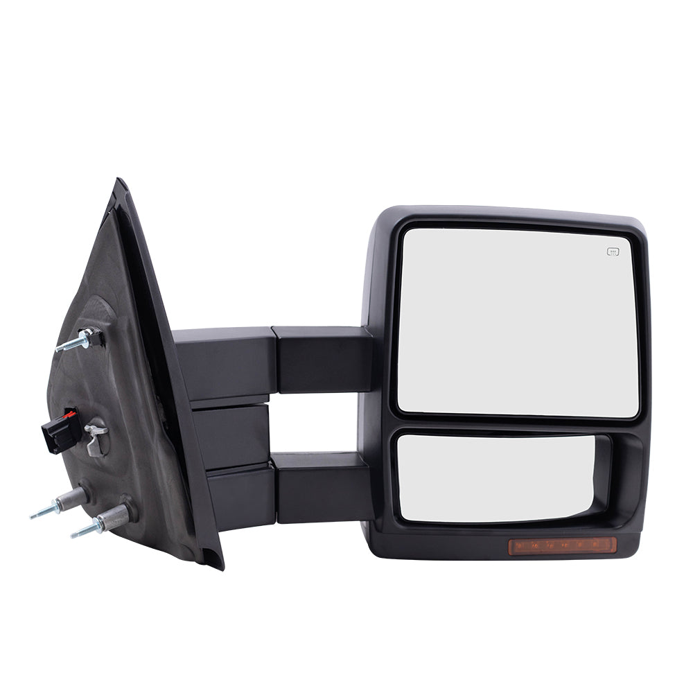 Pair Set Power Tow Mirrors Heated Signal Puddle Lamp Telescopic Dual Arms Replacement for Ford F-150 Pickup Truck 7L3Z17683AE 7L3Z17682AE