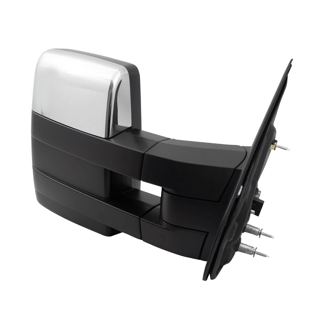 Passengers Power Side Tow Mirror Heated Signal Memory Puddle Lamp w/ Chrome Cover Replacement for 2008-2014 Ford F150 Pickup Truck 9L3Z17682EC