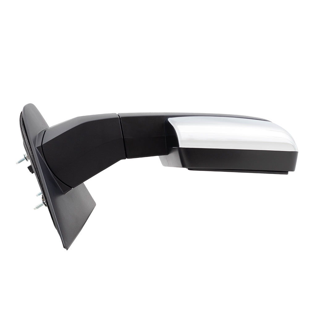 Passengers Power Side Tow Mirror Heated Signal Memory Puddle Lamp w/ Chrome Cover Replacement for 2008-2014 Ford F150 Pickup Truck 9L3Z17682EC
