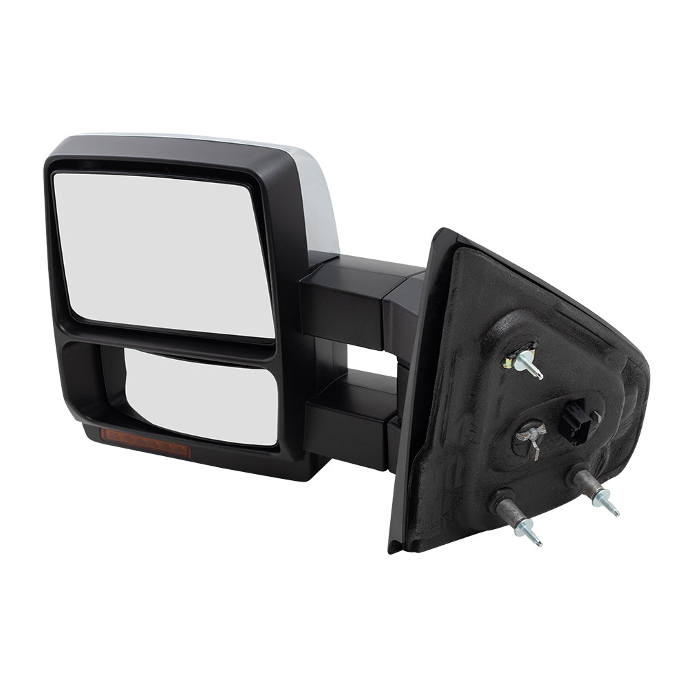 Tow Mirror fits 08-14 Ford F150 Pickup Driver Power Heated Signal Memory Chrome