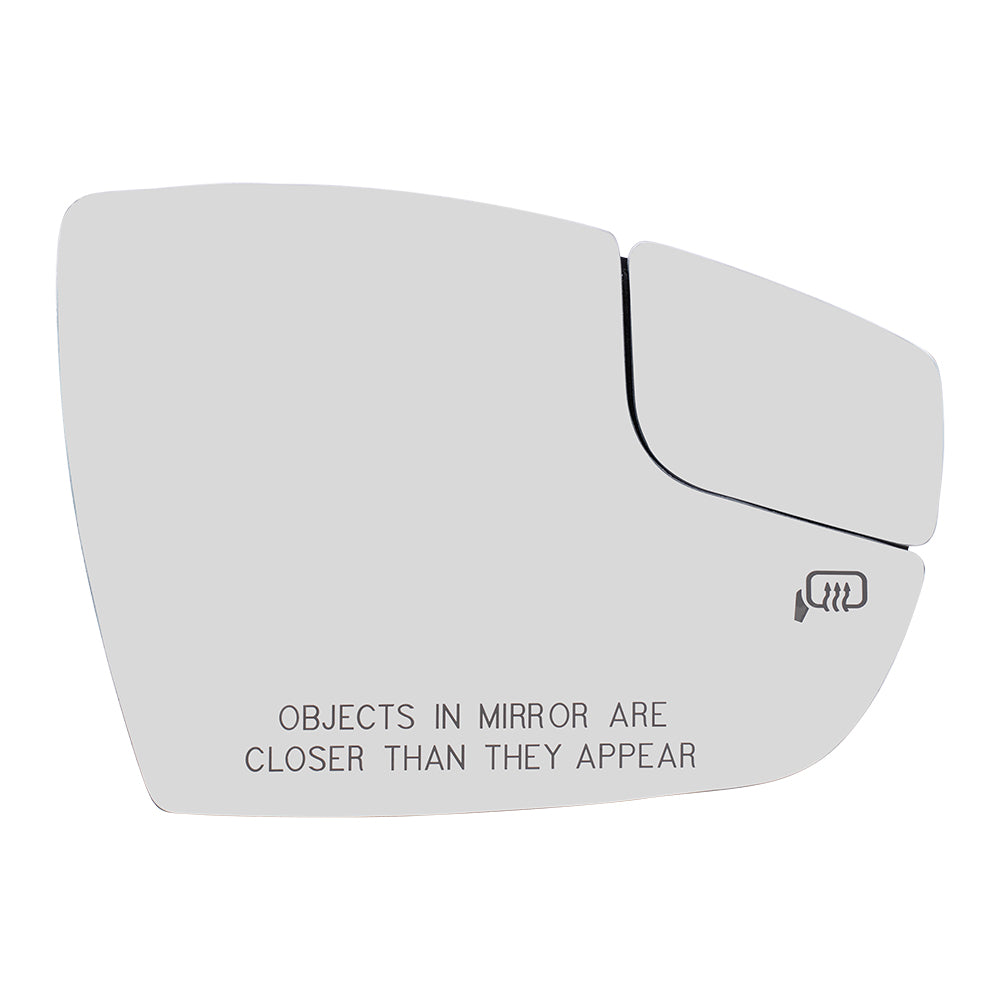 Brock Replacement Driver and Passenger Side Mirror Glass & Base with Heat and Spotter Glass without Blind Spot Detection Compatible with 2012-2018 Focus