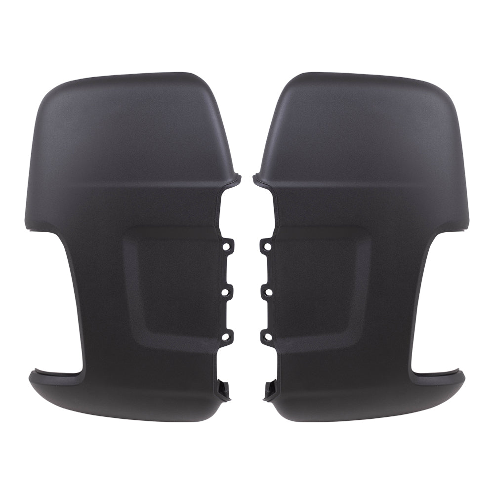Brock Replacement Driver and Passenger Side Long Mirror Arm Covers Textured Black Compatible with 2015-2020 Transit