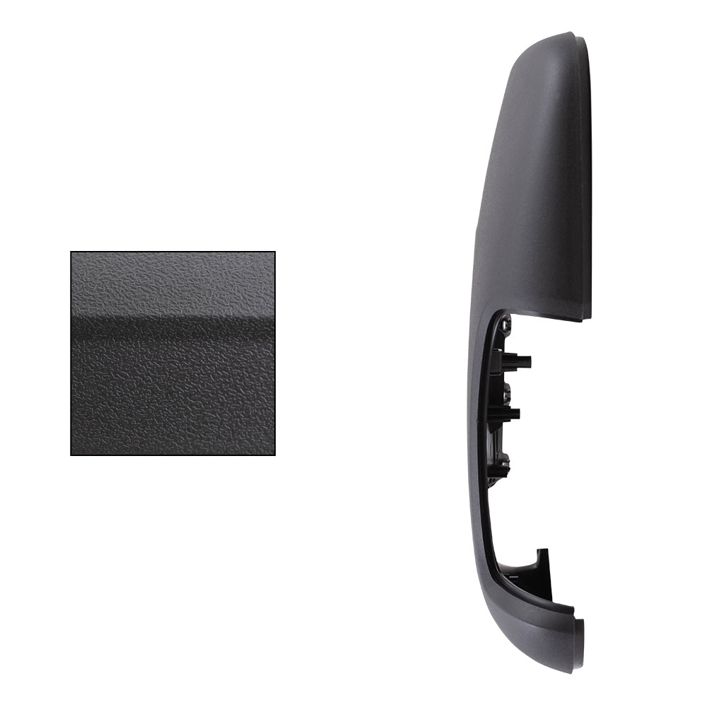 Brock Replacement Driver Side Long Mirror Arm Cover and Turn Signal Hole Cover Textured Black Compatible with 2015-2020 Transit