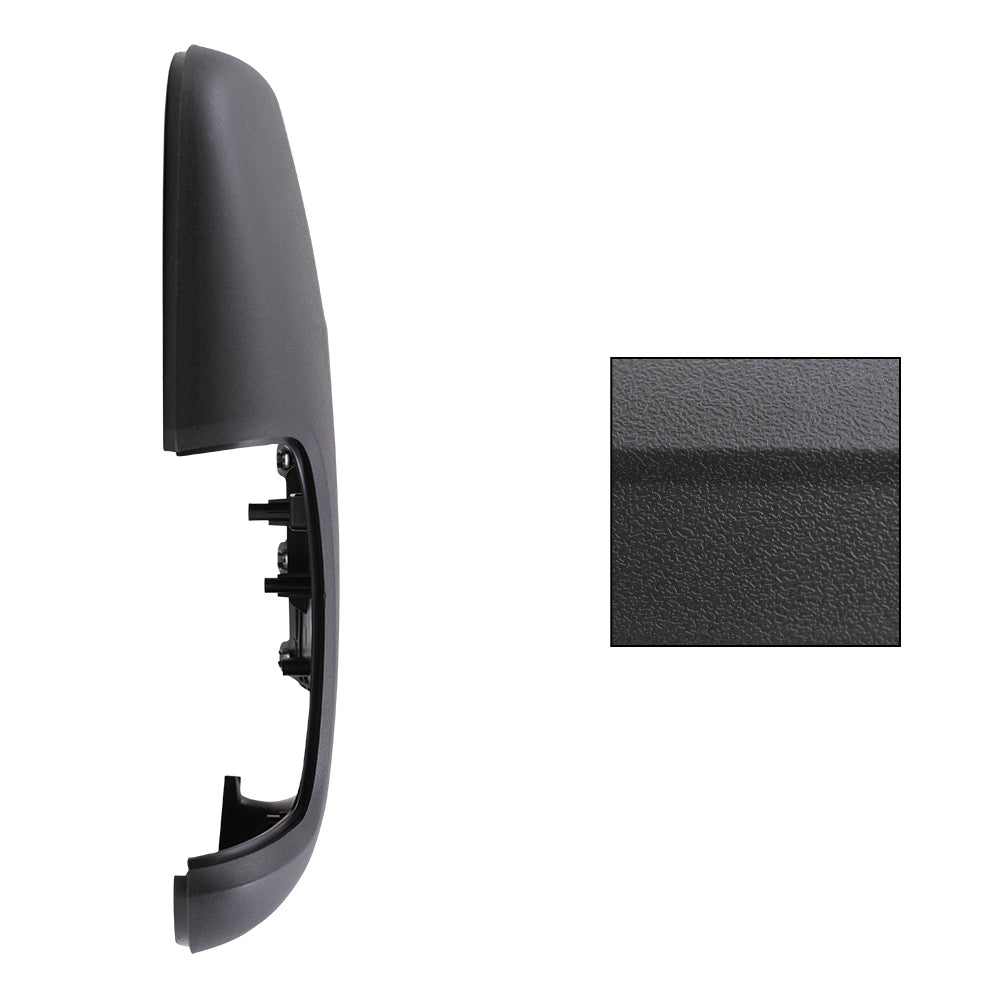 Brock Replacement Passenger Side Long Mirror Arm Cover and Turn Signal Hole Cover Textured Black Compatible with 2015-2020 Transit