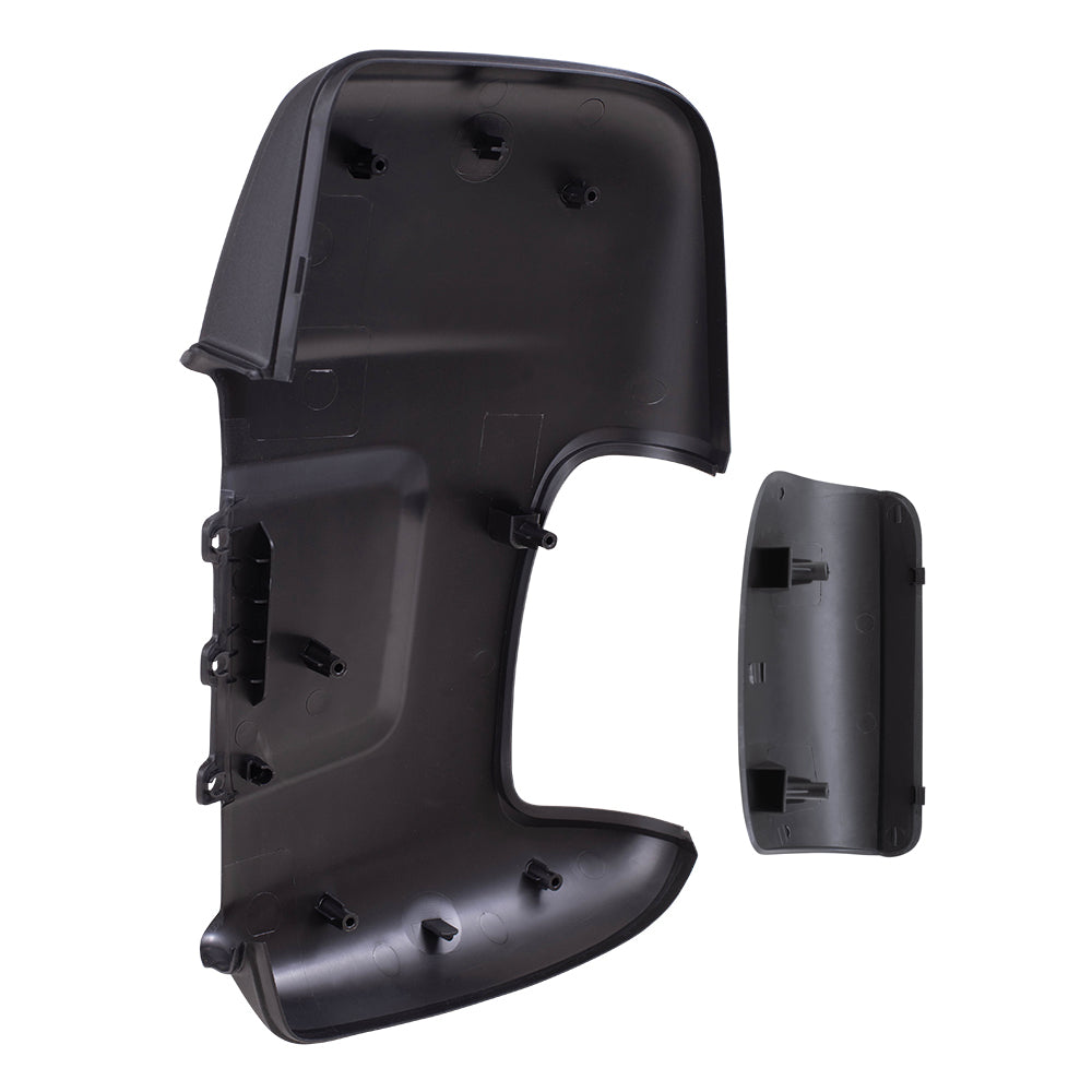 Brock Replacement Passenger Side Long Mirror Arm Cover and Turn Signal Hole Cover Textured Black Compatible with 2015-2020 Transit