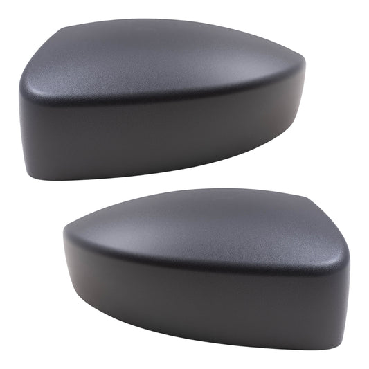 Brock Replacement Driver and Passenger Side Mirror Covers Textured Black without Signal Compatible with 2013-2019 Escape & 2012-2018 Focus Sedan