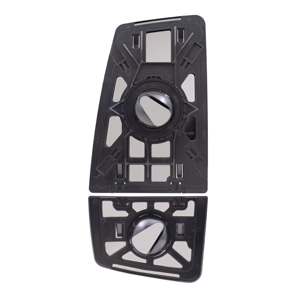 Brock Aftermarket Replacement Passenger Right Upper and Lower Manual Tow Mirrors Glass & Base Set without Heat Compatible with 2016-2019 F-650 SD