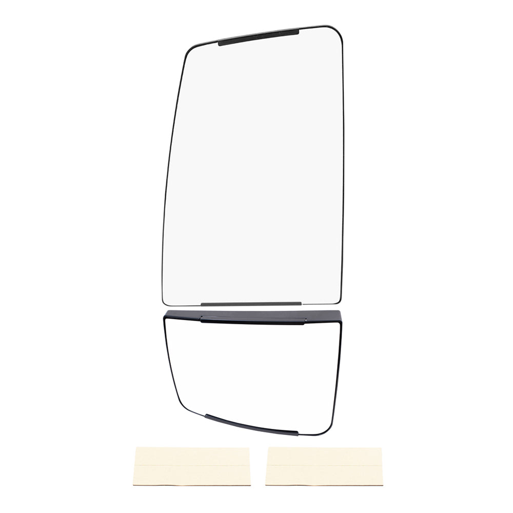 Brock Aftermarket Replacement Driver Side Upper and Lower Power Tow Mirrors Glass & Base Set without Heat Compatible with 2016-2019 F-650 SD & 2016-2019 F-750 SD