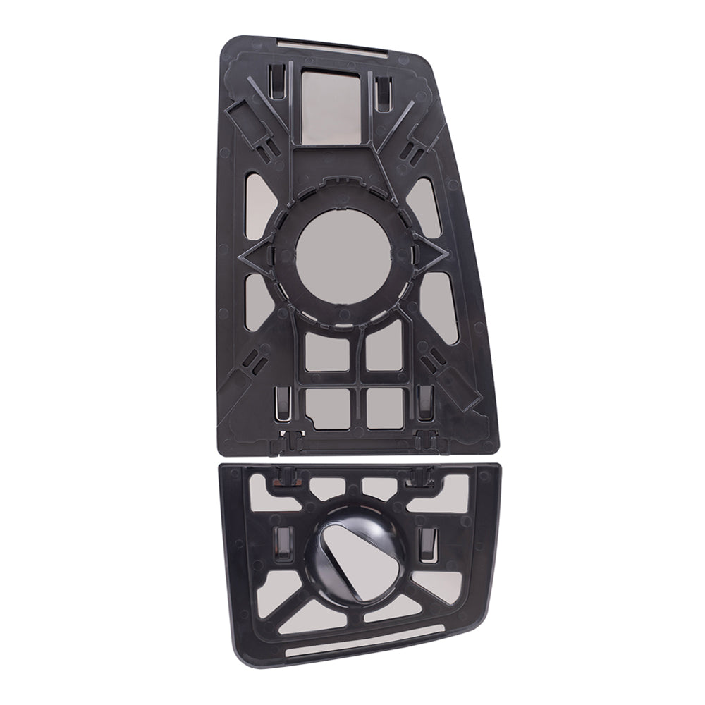 Brock Aftermarket Replacement Driver Side Upper and Lower Power Tow Mirrors Glass & Base Set without Heat Compatible with 2016-2019 F-650 SD & 2016-2019 F-750 SD