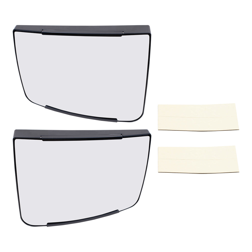 Brock Aftermarket Replacement Lower Driver Left Passenger Right Tow Mirror Glass and Base Set without Heat Compatible with 2016-2019 Ford F-650 SD