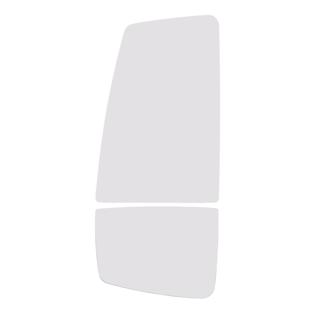 Brock Replacement Driver Side Upper and Lower Tow Mirror Glass Set without Heat Compatible with 2016-2019 F-650 SD & 2016-2019 F-750 SD