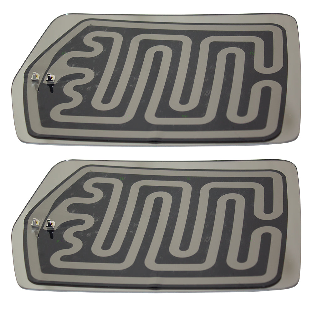 Brock Replacement Pair Set Side Mirror Glass Heated w/ Adhesive Strips compatible with 2004-2010 F-150 Pickup Truck 2006 Mark LT 4L3Z17K707DB 4L3Z17K707DA