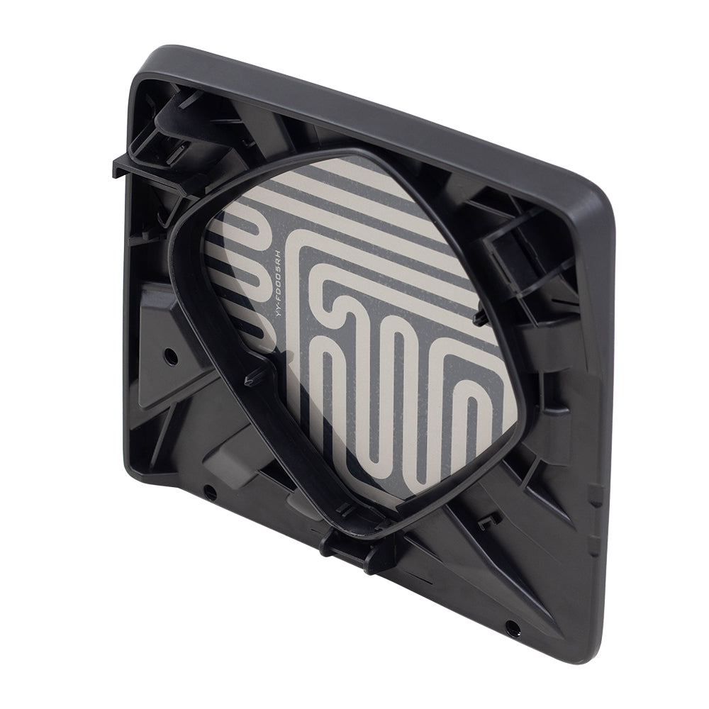 Brock Replacement Pair Power Upper Tow Mirror Glass with Bases Heated Compatible with 08-16 Super Duty Pickup