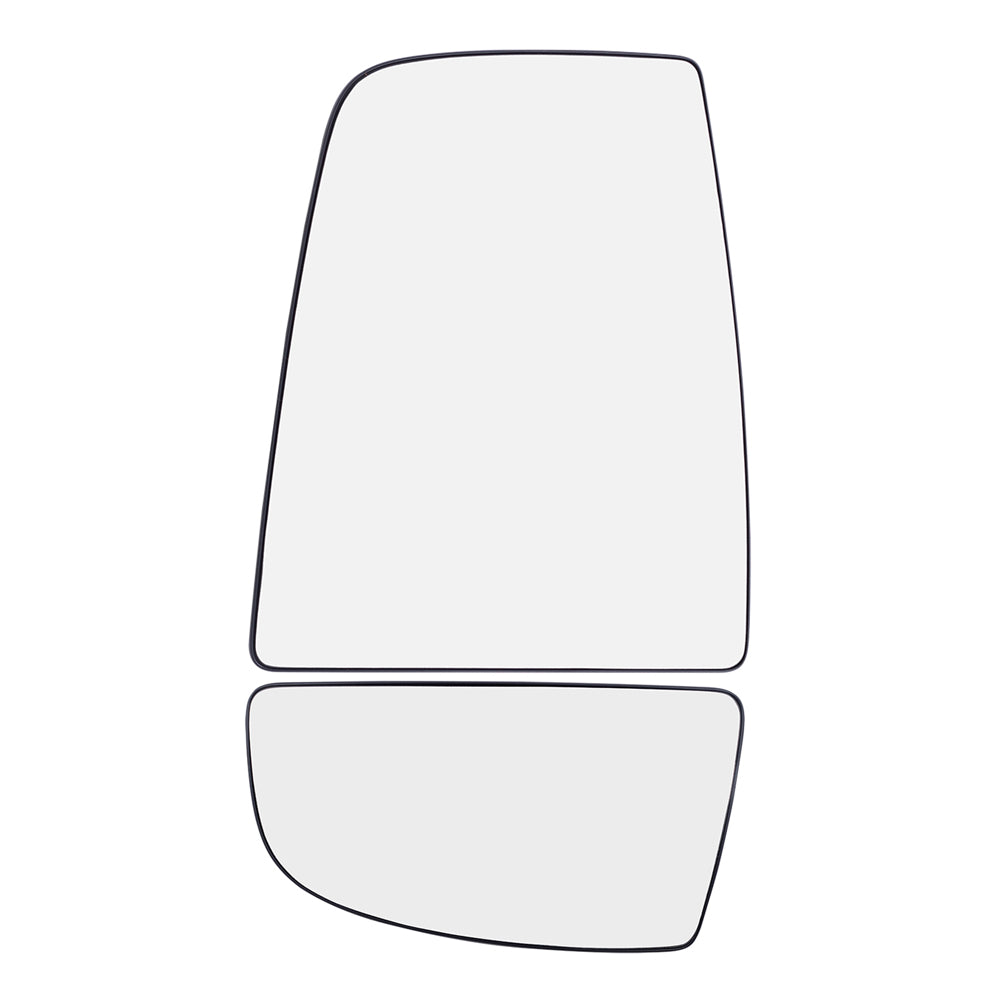Driver Side Upper & Lower Tow Mirrors Glass & Base Set for 2015-2020 Transit