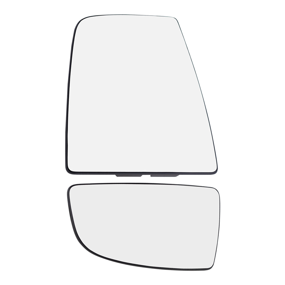 Driver Side Upper & Lower Tow Mirrors Glass & Base Set for 2015-2020 Transit