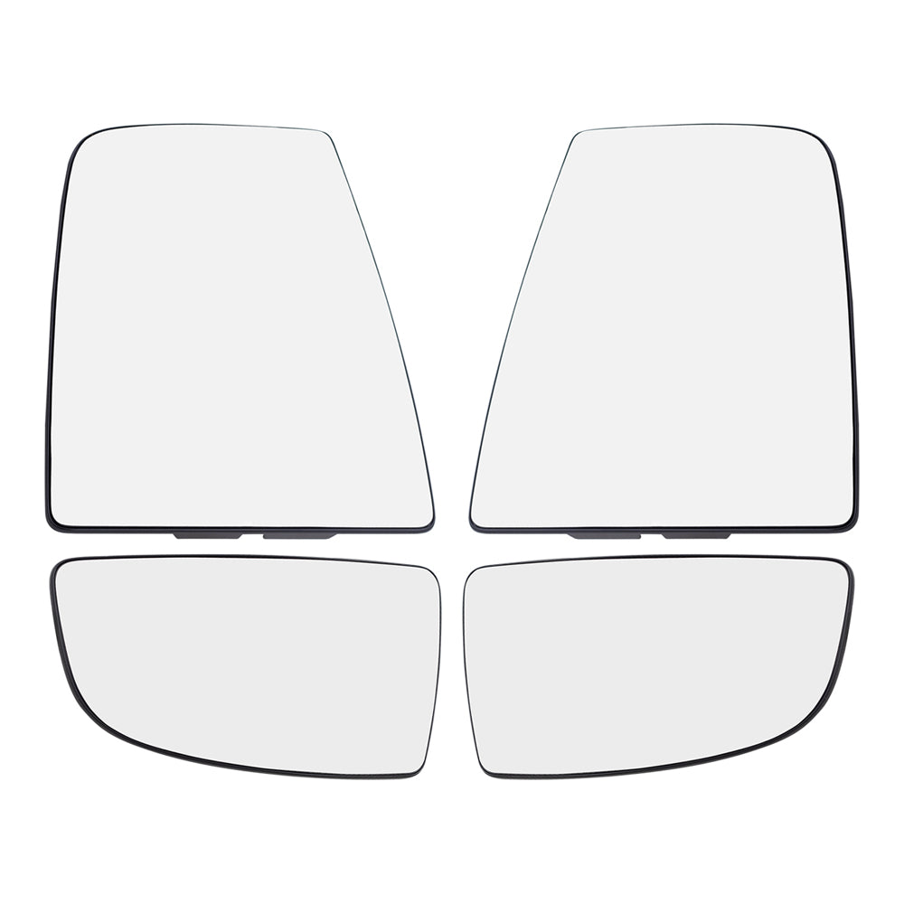 4 Pcs Driver and Passenger Side Tow Mirrors Glass & Base for 2015-2020 Transit