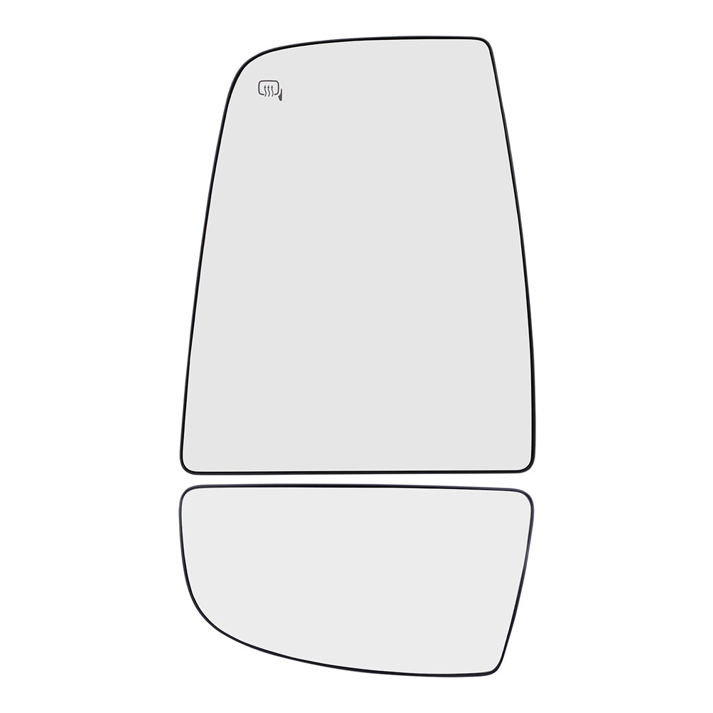 Driver Side Upper & Lower Tow Mirrors Glass & Base Set for 2015-2020 Transit