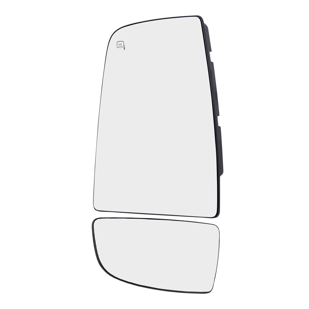 Driver Side Upper & Lower Tow Mirrors Glass & Base Set for 2015-2020 Transit