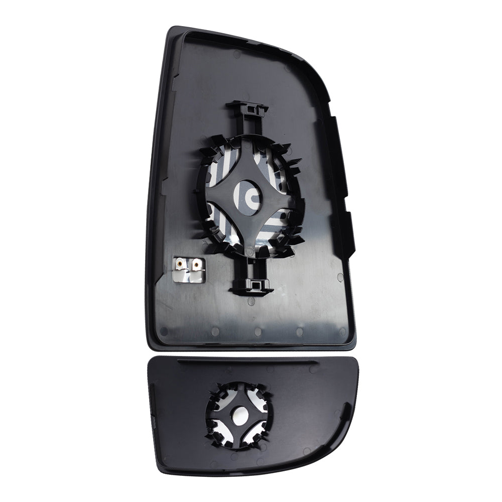 Brock Replacement Driver and Passenger Side Tow Mirrors Glass & Base 4 Piece Set Compatible with 2015-2020 Transit