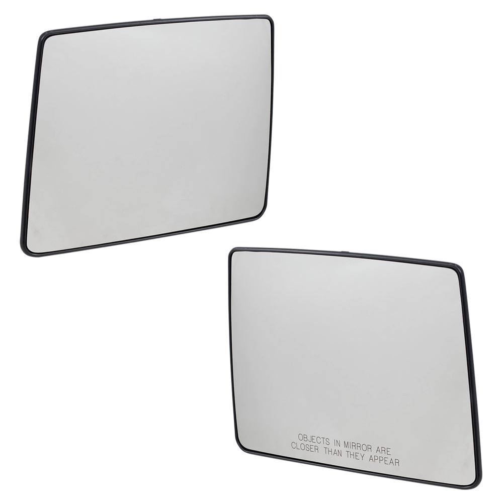Brock Replacement Pair Tow Mirror Glass with Bases Heated Compatible with 04-12 F150 Pickup Truck