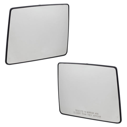 Brock Replacement Pair Tow Mirror Glass with Bases Heated Compatible with 04-12 F150 Pickup Truck