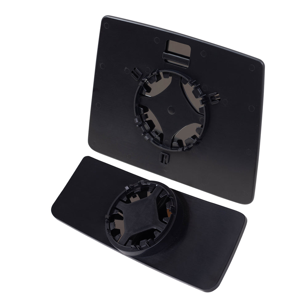 Brock Replacement Drivers Upper and Lower Tow Mirror Glass and Bases without Heat Compatible with 07-12 F150 F-150
