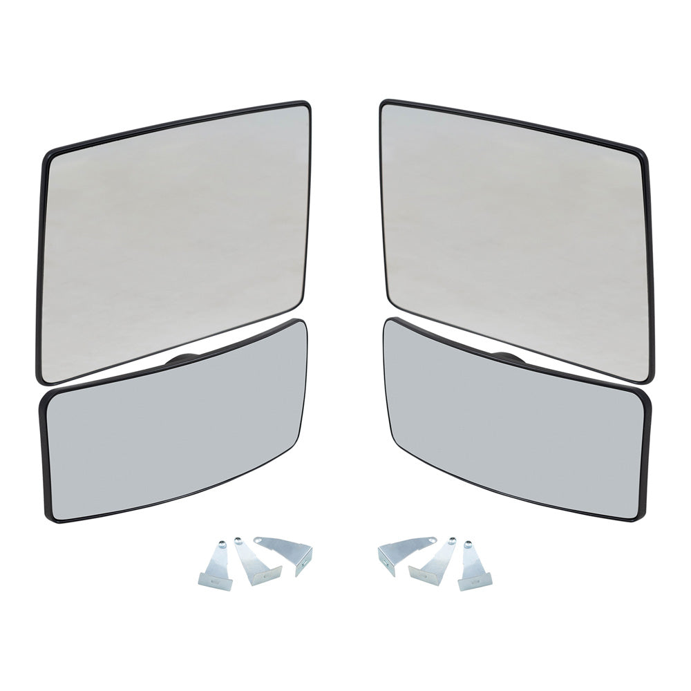 Brock Replacement Drivers and Passengers Upper and Lower Tow Mirror Gl