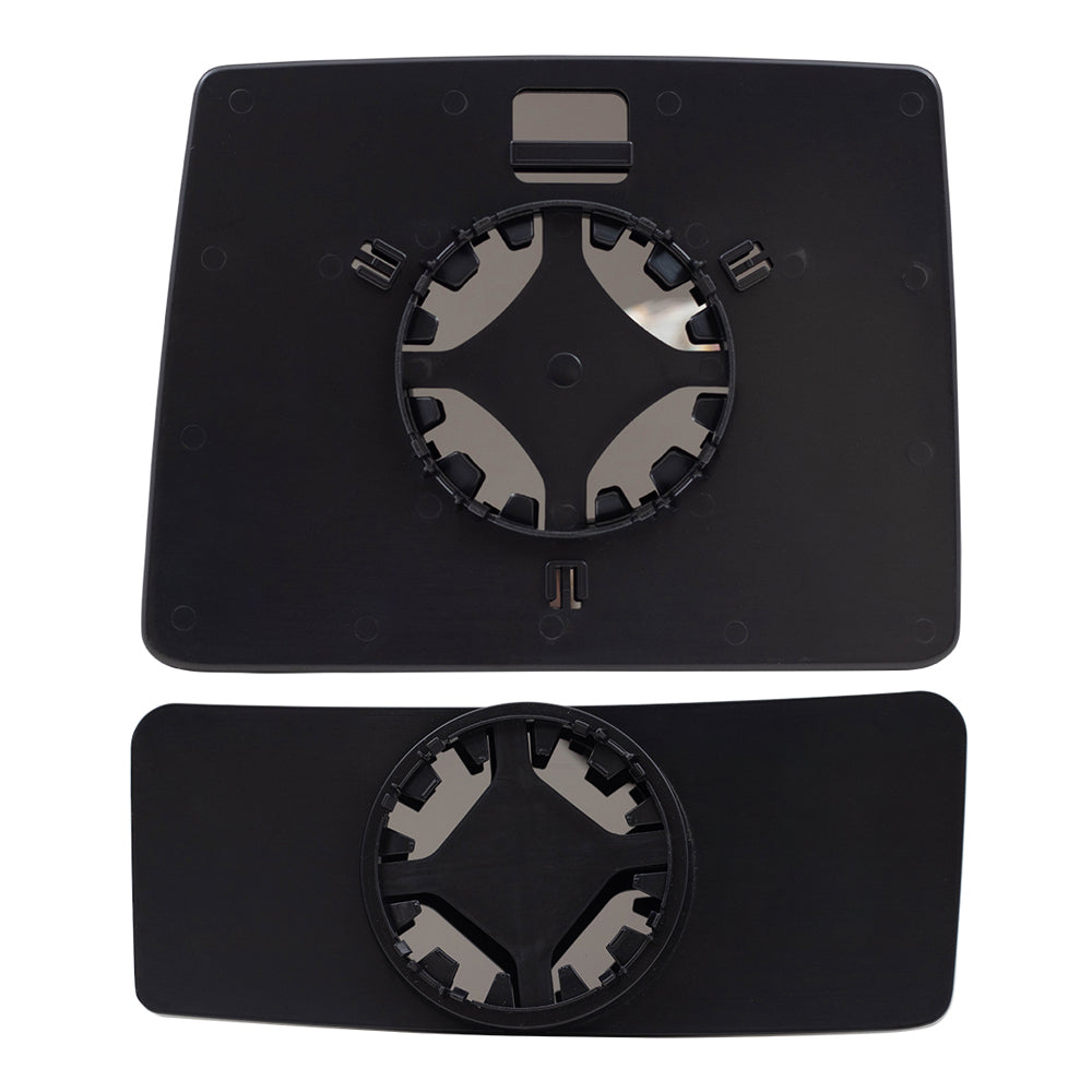 Brock Replacement Drivers and Passengers Upper and Lower Tow Mirror Glass and Bases w/o Heat Compatible with 07-12 F150 F-150