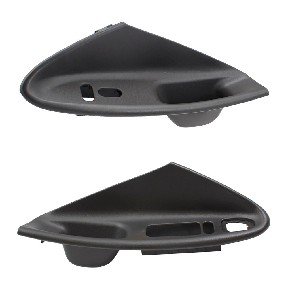 Brock Replacement Driver and Passenger Side Gray Inside Door Pull Handle Switches Housing Set Compatible with 1999-2004 Mustang Convertible with Power Windows