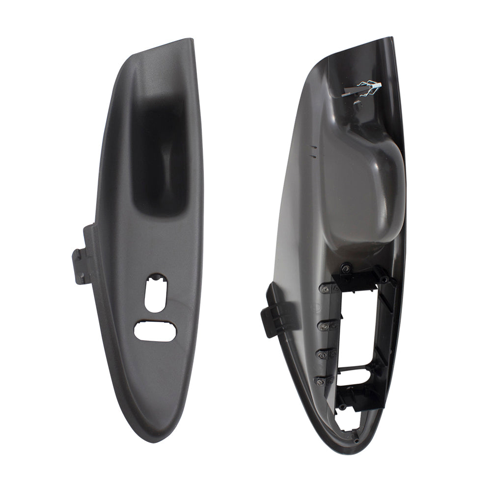 Brock Replacement Driver and Passenger Side Gray Inside Door Pull Handle Switches Housing Set Compatible with 1999-2004 Mustang Convertible with Power Windows