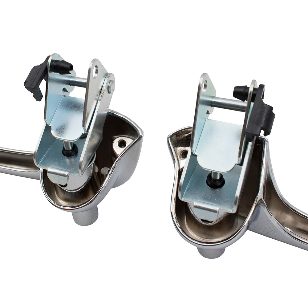 Brock Replacement Set of Outside Chrome Door Handles w/ Gaskets & Hardware Compatible with 67-68 Mustang Cougar C7ZZ6522404A C7ZZ6522405A