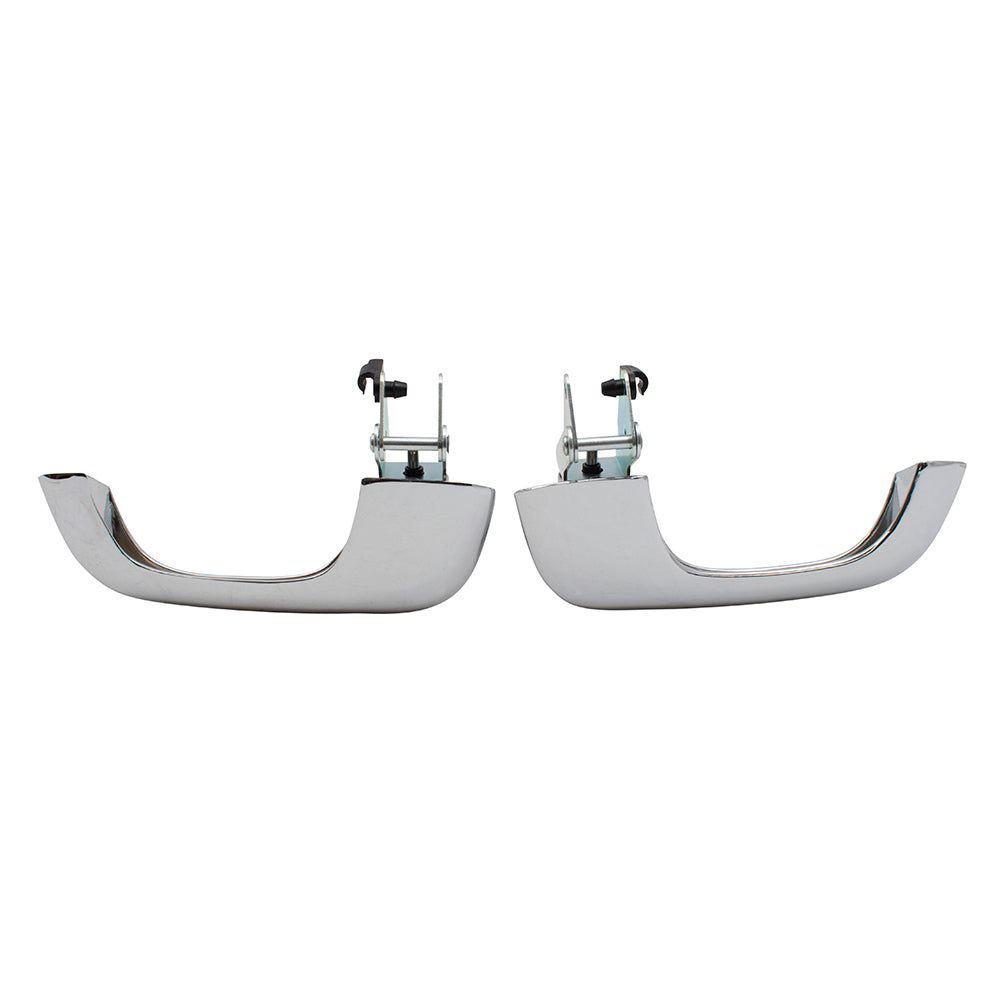 Brock Replacement Set of Outside Chrome Door Handles w/ Gaskets & Hardware Compatible with 67-68 Mustang Cougar C7ZZ6522404A C7ZZ6522405A