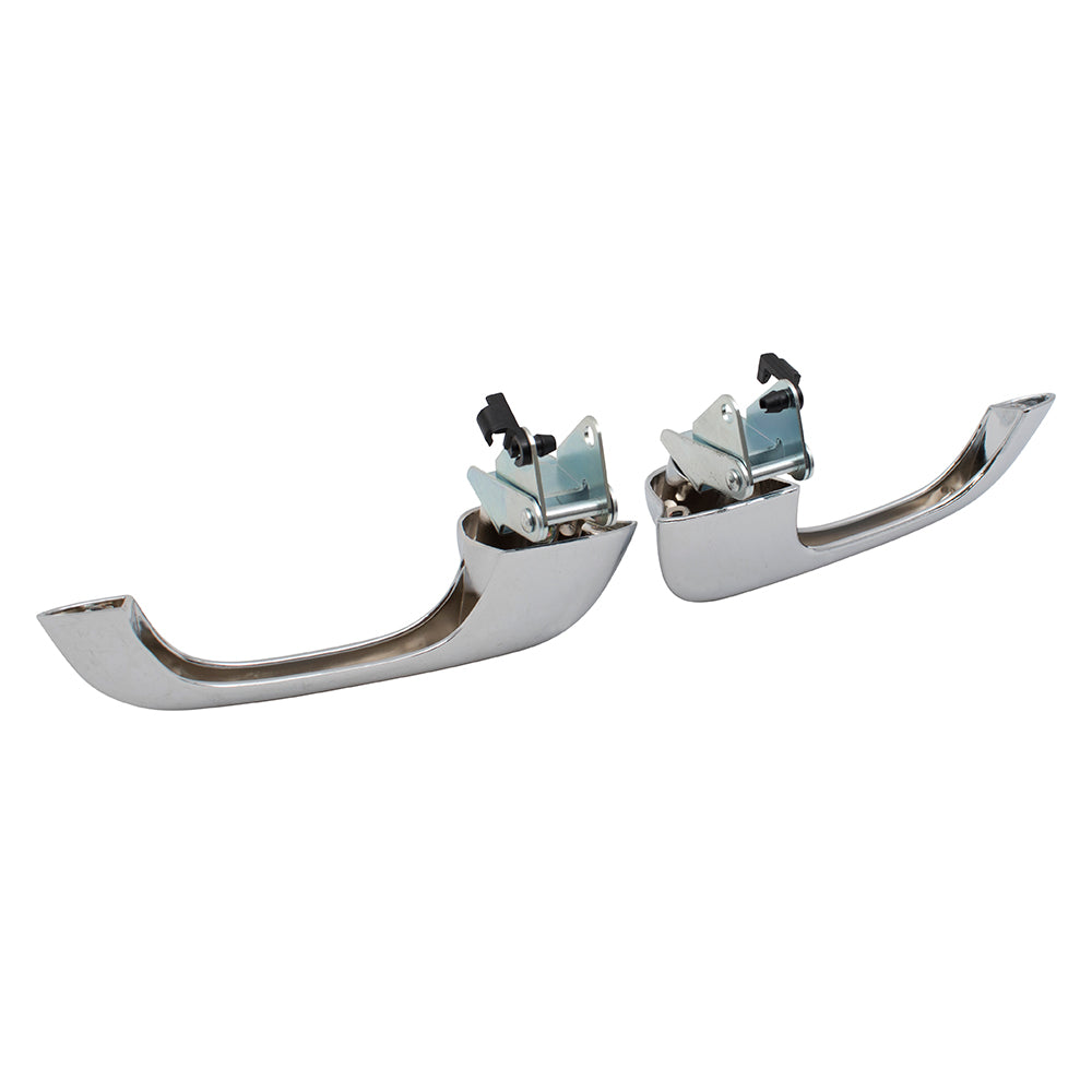 Brock Replacement Set of Outside Chrome Door Handles w/ Gaskets & Hardware Compatible with 67-68 Mustang Cougar C7ZZ6522404A C7ZZ6522405A