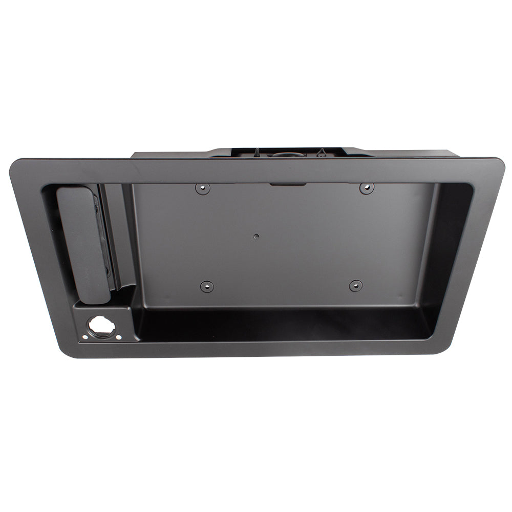 Brock Replacement Rear Back Door Outside Textured Passengers Handle w/ License Plate Bracket Compatible with 08-14 E-Series Econoline Van Without Camera