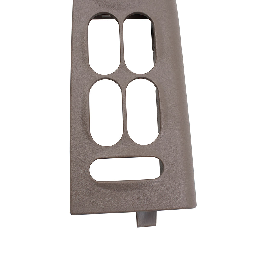 Brock Replacement Drivers Front Power Window Master Switch Left Tan Medium Parchment Trim Bezel Compatible with 01-03 F-150 Crew Cab Pickup Truck YL3Z14525AAB 2L3Z14524AAA