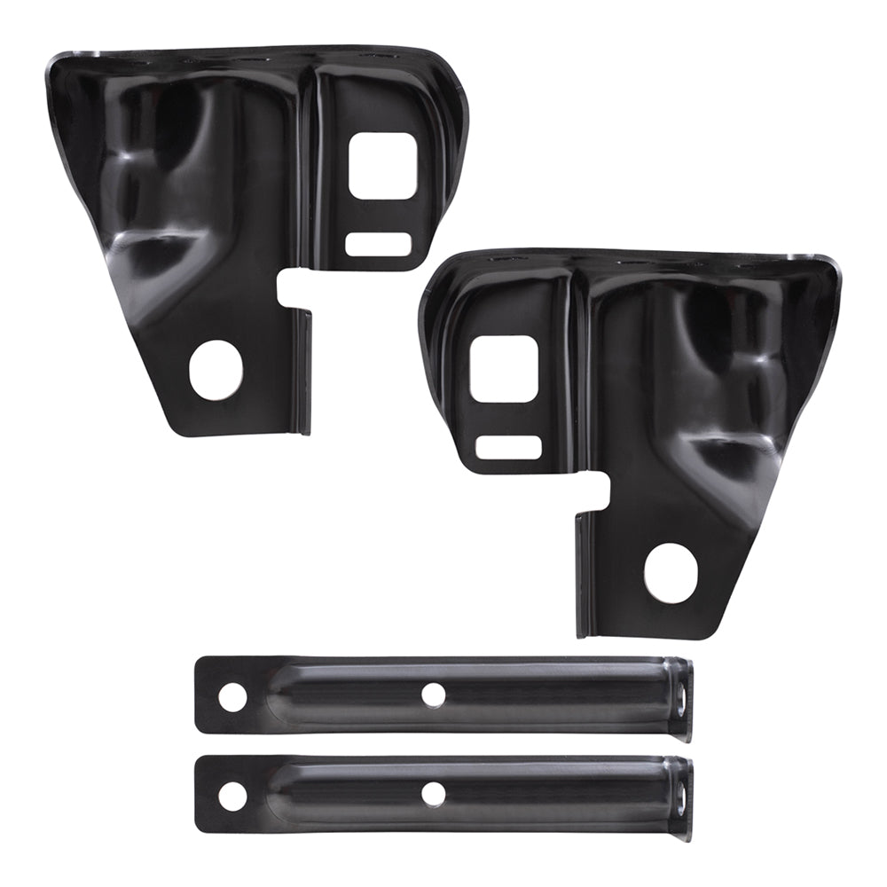 Brock Replacement Rear Driver and Passenger Side Bumper Brackets and Side Bumper Brackets 4 Piece Set Compatible with 2010-2014 F-150 SVT Raptor