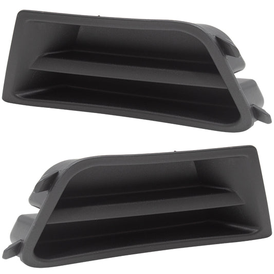 Brock Replacement Pair Set Front Bumper Fog Light Cover Inserts Compatible with 10-12 Mustang WITHOUT fog lamps FO1038137 FO1039137 AR3Z17E811AA AR3Z17E810AA